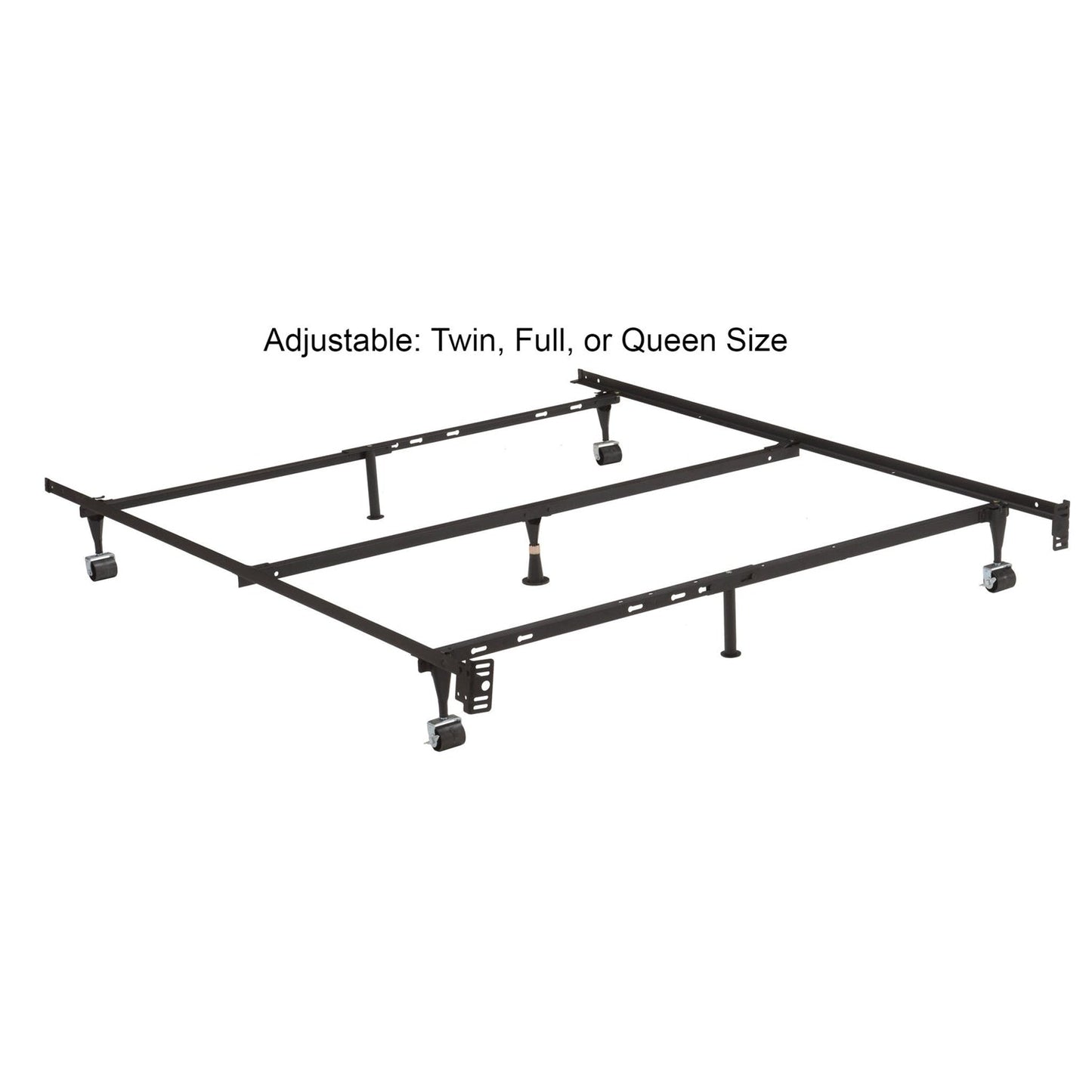 Black adjustable bed frame on a white background