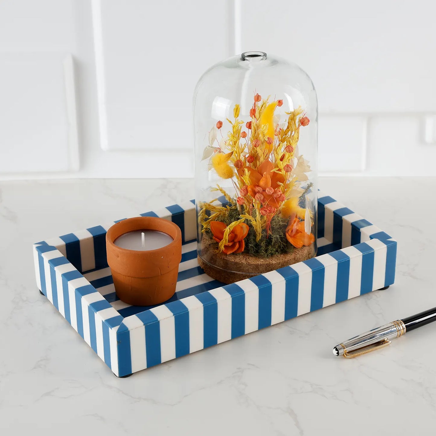 Decorative Tray Riviera Volupte Pattern Resin Inlay Collection – 10" x 6"