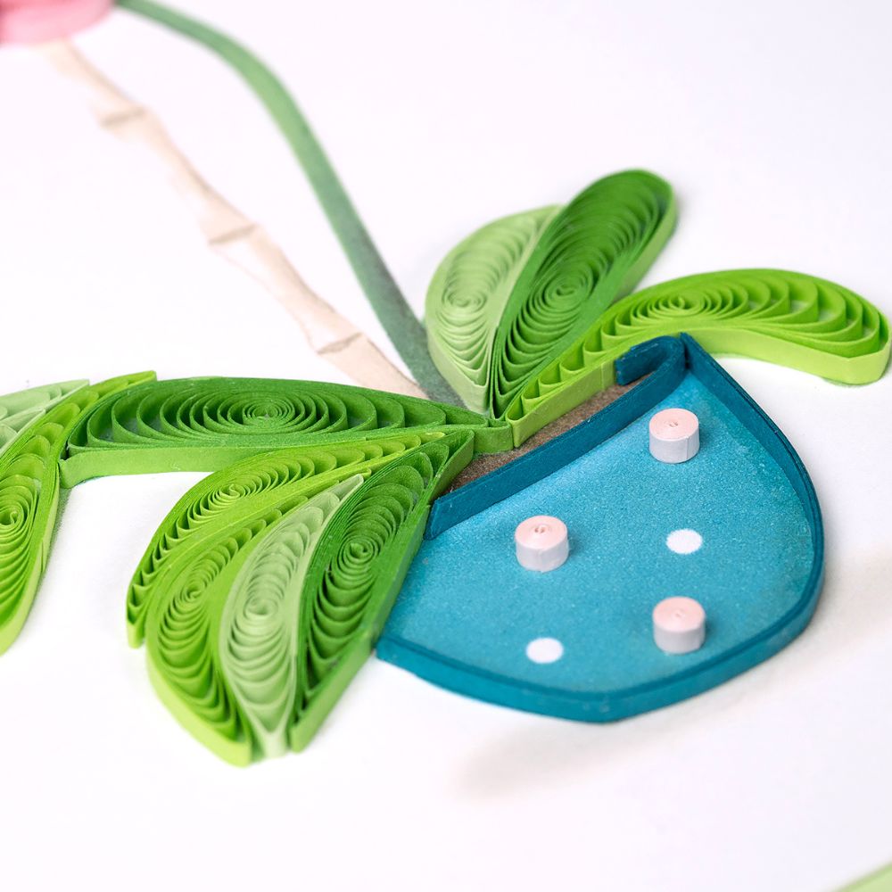 Potted Orchid Thank You Quilled Greeting Card