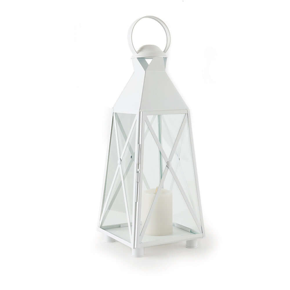 Tall White Coastal Outdoor Lantern