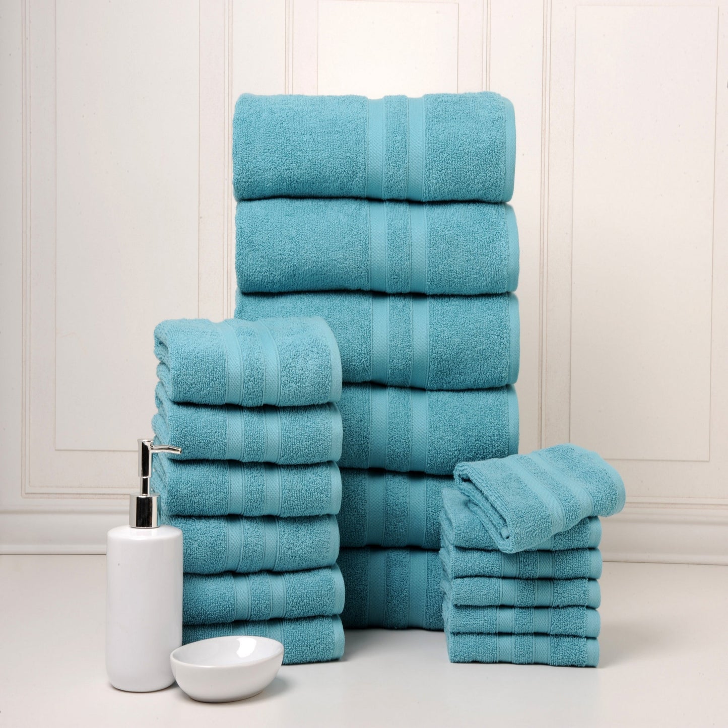 Bibb Home 18 Piece Egyptian Cotton Towel Set