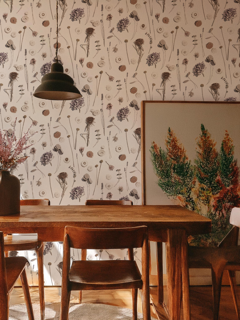 Dried Flora Wallpaper, neutral
