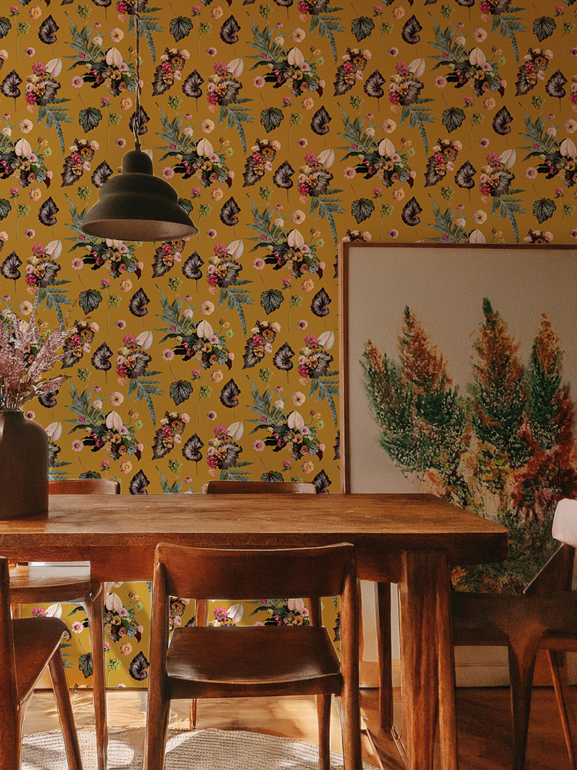 The Little Branch Wallpaper, mustard