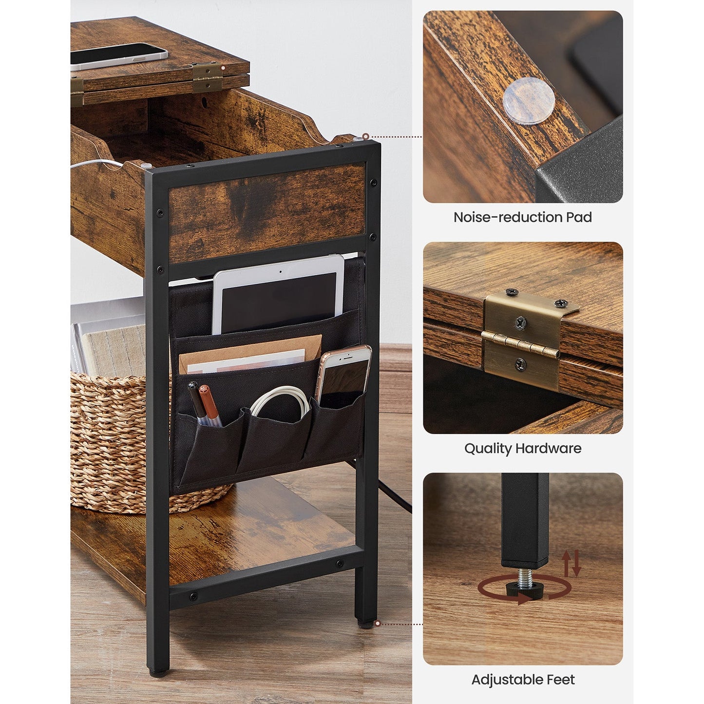 End Tables Set with USB Ports and Outlets