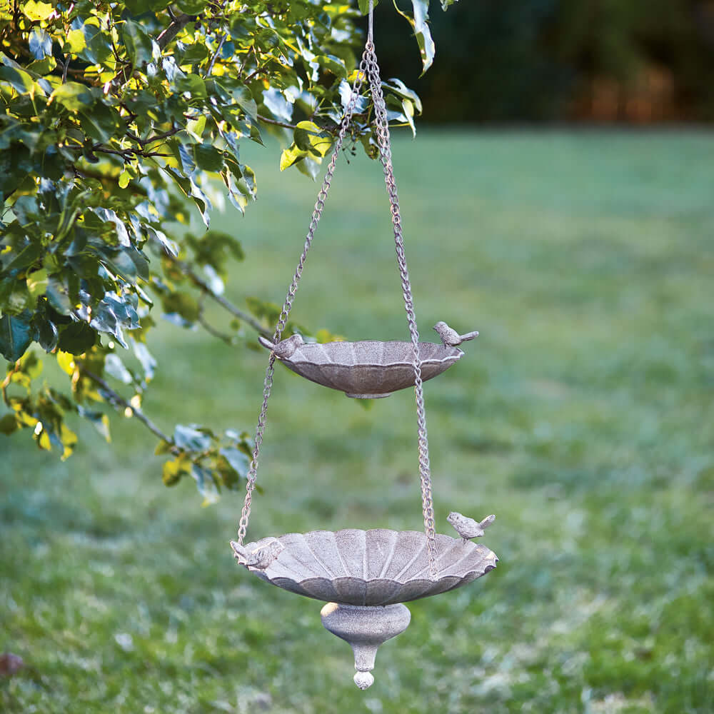 Victorian Hanging Bird Feeder with Tiered Basins