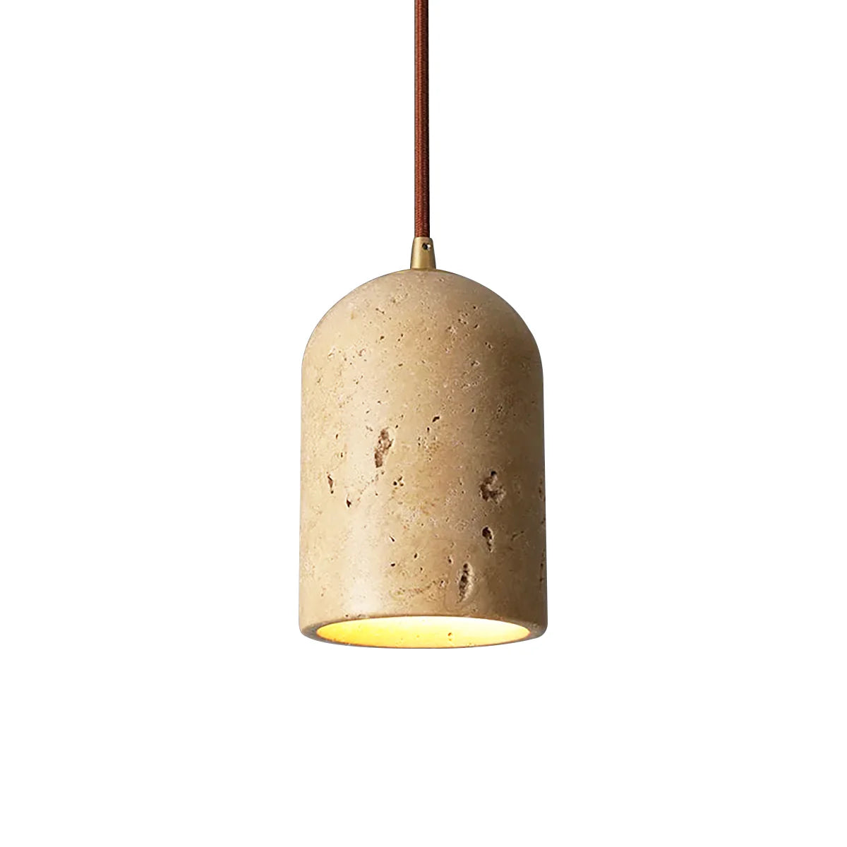 Vintage Cylindrical Travertine Pendant Lamp