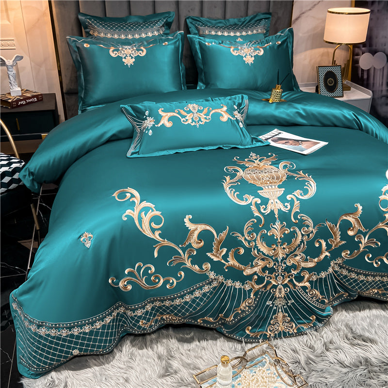Vintage Embroidered Egyptian Cotton Bedding Set