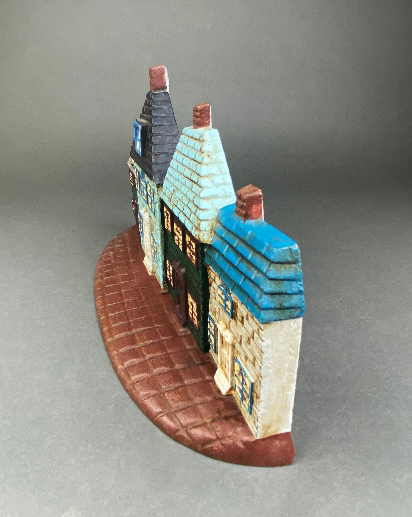 Door Stopper Shaped like Row of Houses. Vintage, Cast Iron Stopper.