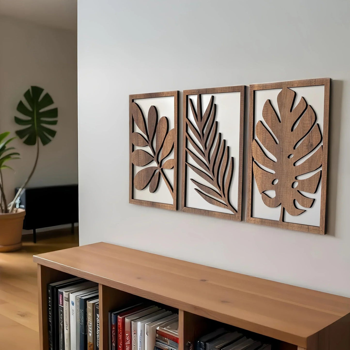 Wall Sculpture - Rustic Walnut Wood Large