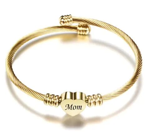 Braided "Mom" Bracelet