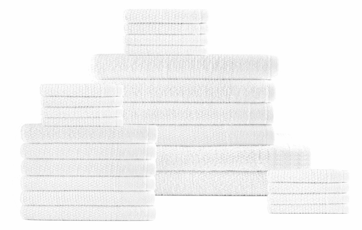 Dan River 24 Piece Popcorn Cotton Bath Towel Set.