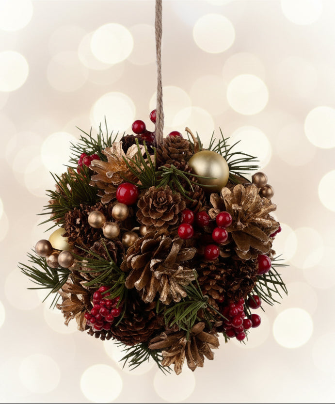 6"Pinecone Decorative Ball Ornament