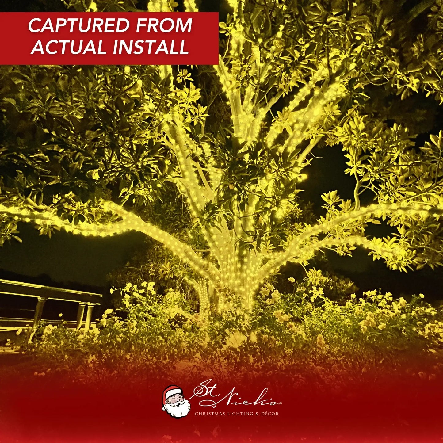 LED Mini Lights 5MM Yellow Static Green Wire - 6" Spacing