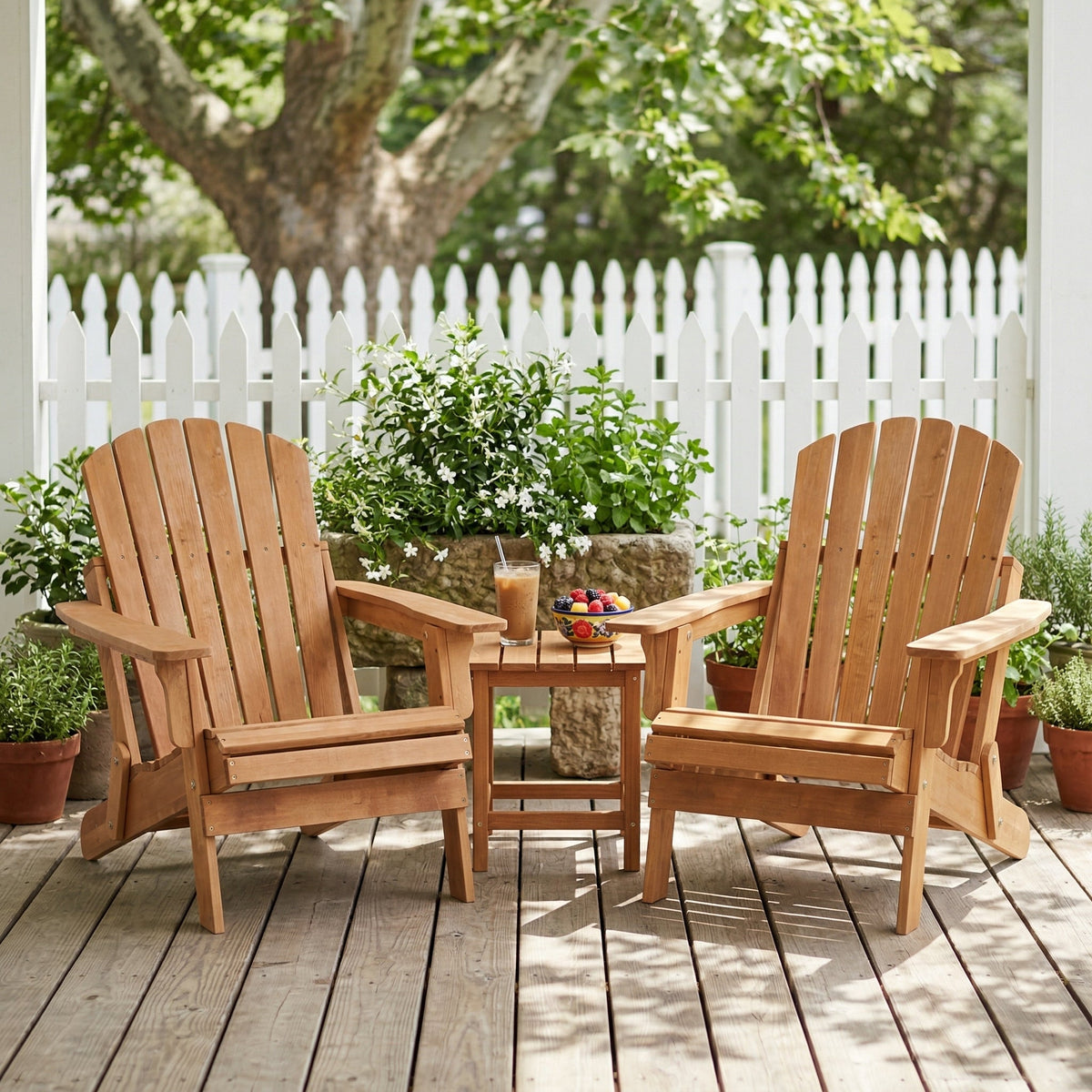 Oversize Wooden Outdoor Folding Adirondack Chair