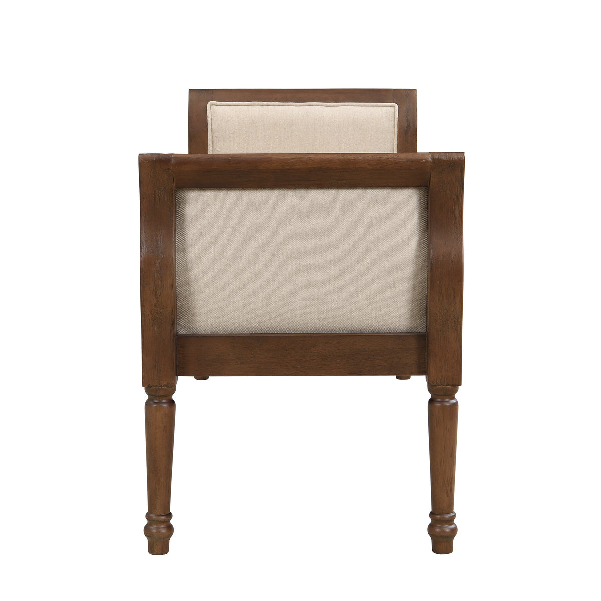 Classic Tufted Upholstered Bench with Curved Arms