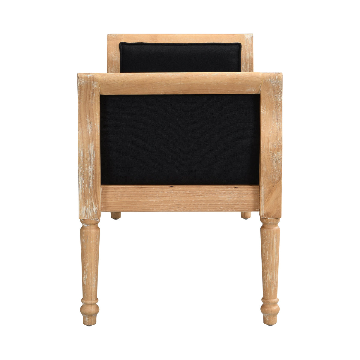 Modern Upholstered Bench with Curved Arms
