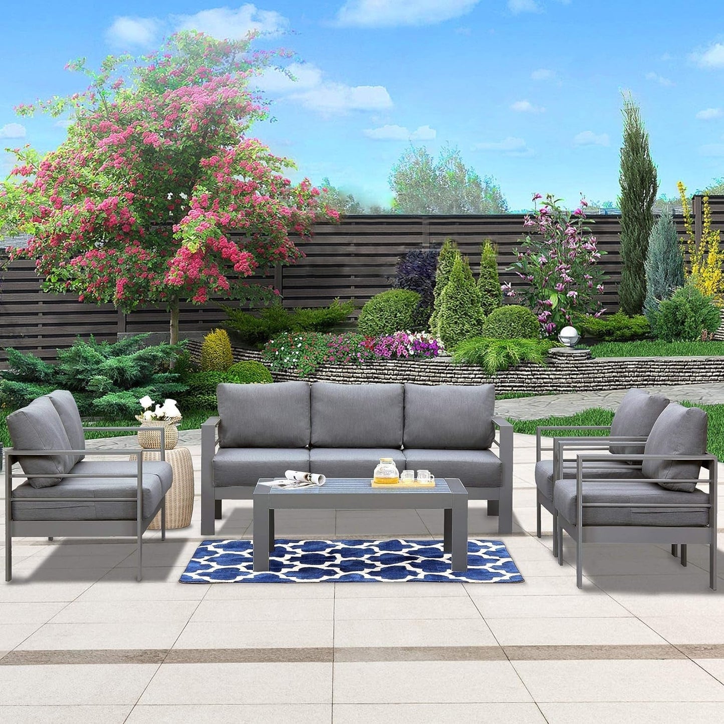 Modern Aluminum Outdoor Patio Furniture Set with Cushions