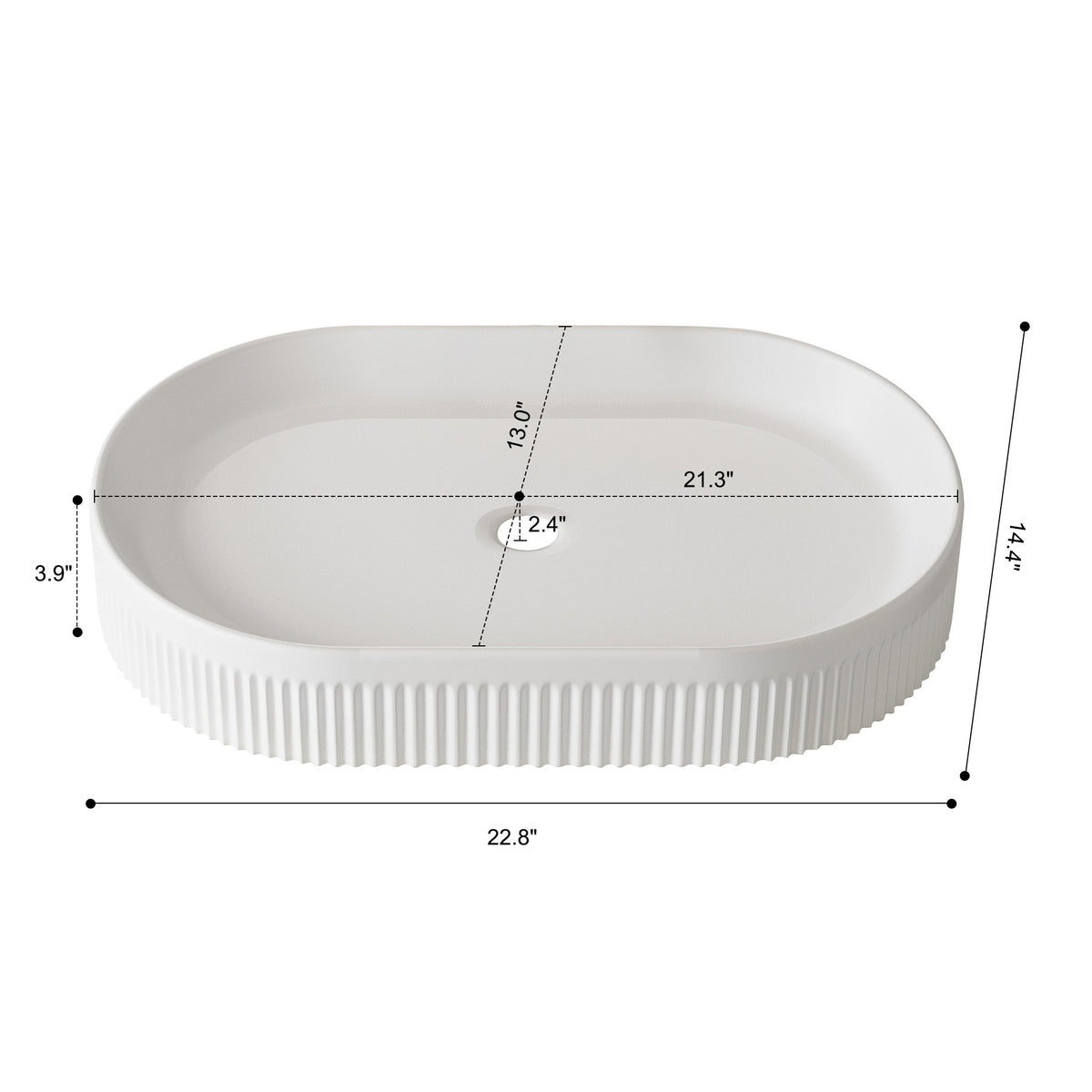 22.8-In Vessels Bathroom Vanity