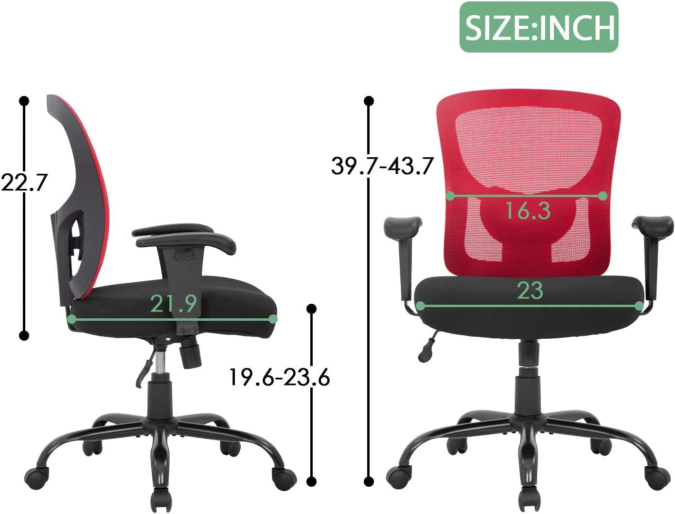 Big and Tall Office Chair With Lumbar Support For Desk