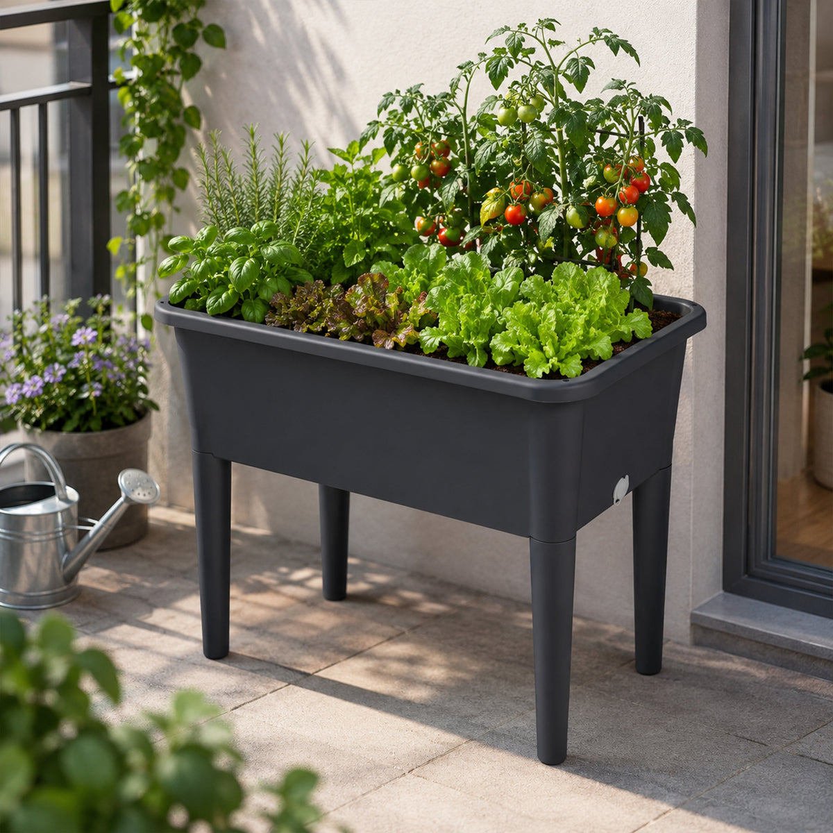 Raised Garden Bed with Ventilated Transparent Greenhouse Lid