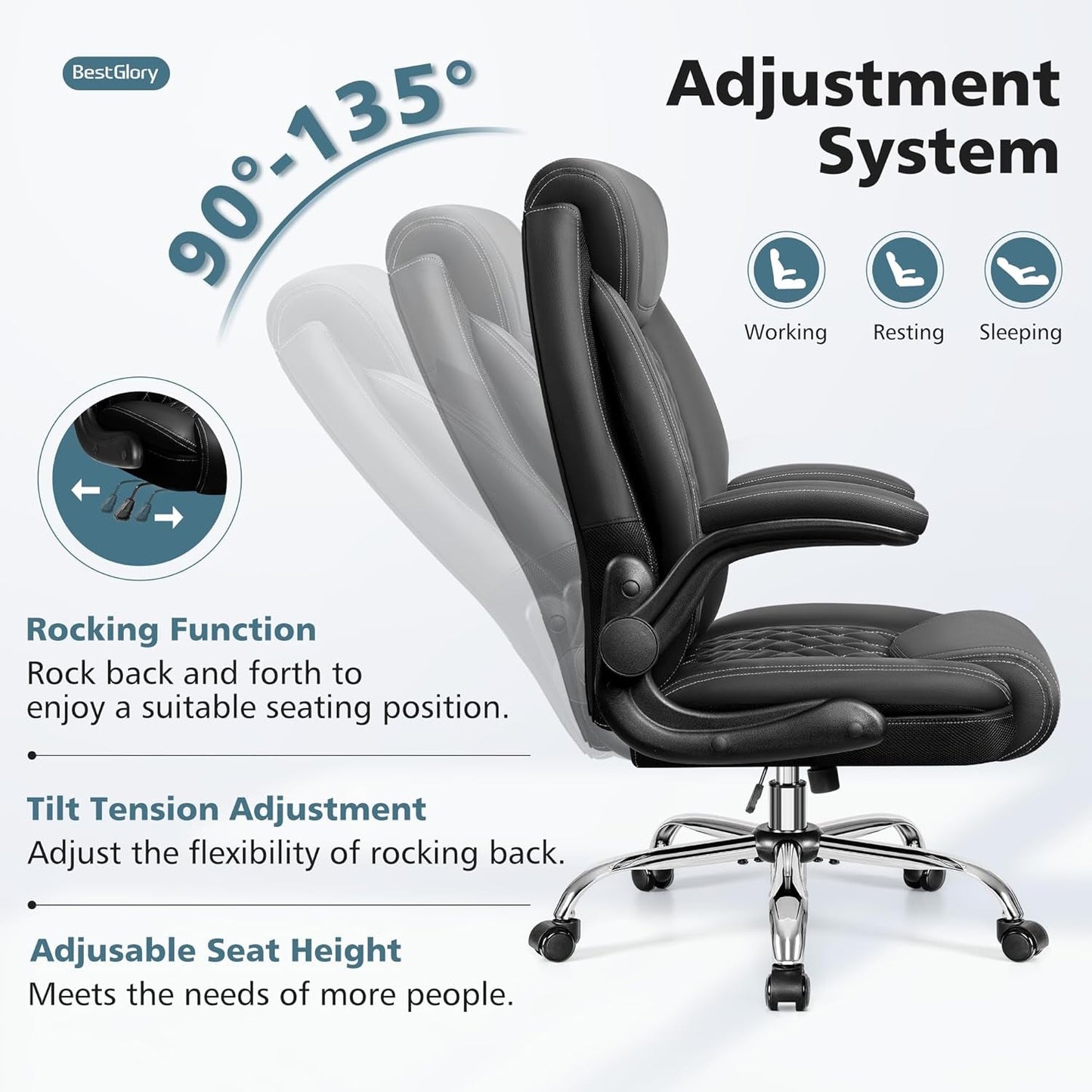 Ergonomic High Back Office Chair Tall With Lumbar Support