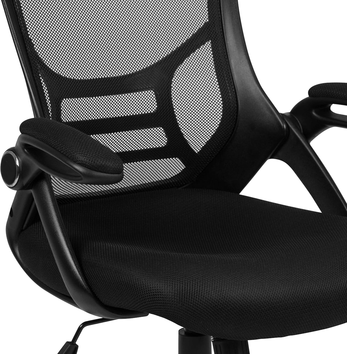 Porter High Back Black Mesh Ergonomic Office Chair With Flip Up Arms