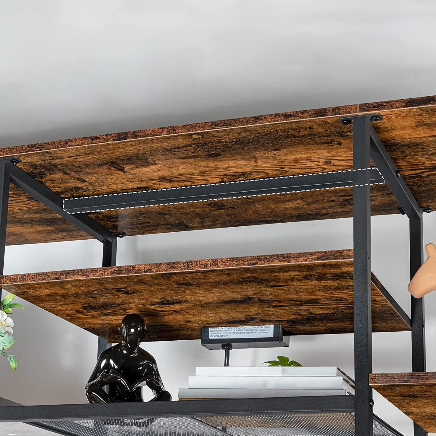 TV Stand With Power Outlets For 65 Inch TV Open Shelves