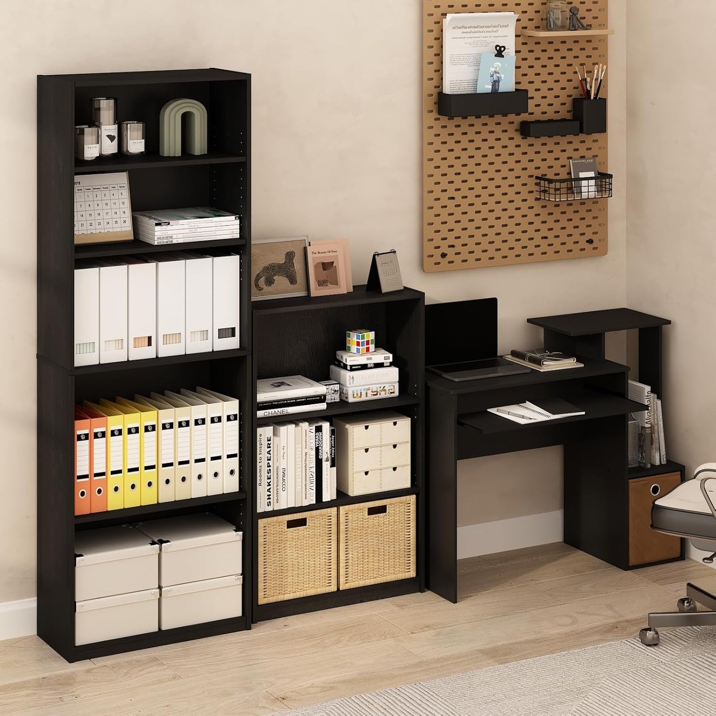 3 Tier Adjustable Bookcase For Home Office Storage