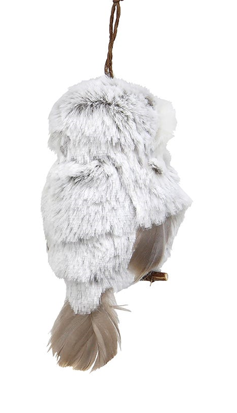 Brown and White Owl Ornament - Ears In