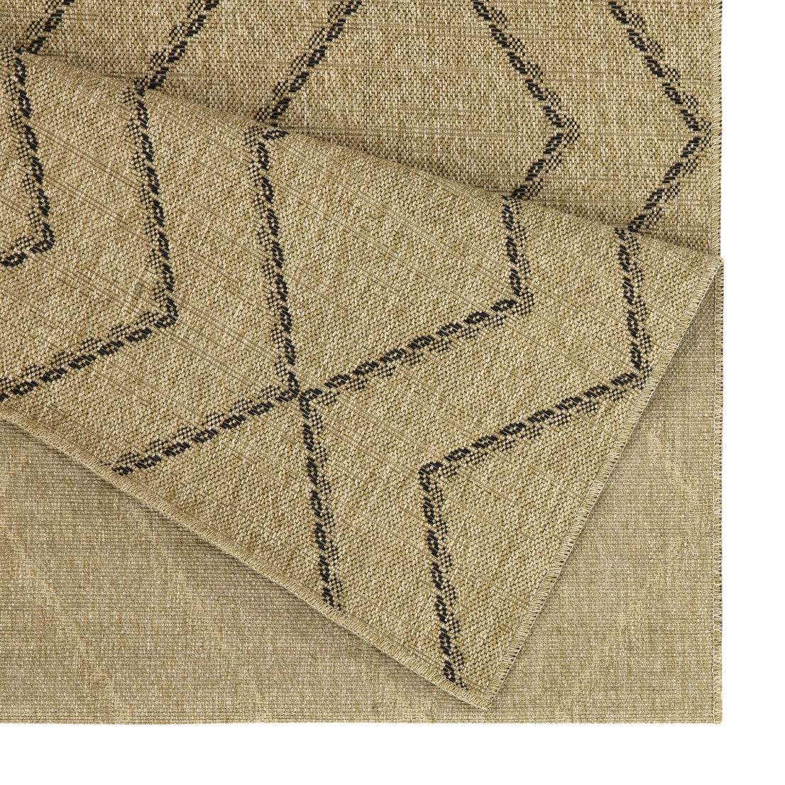 Earth GC_NTL1010 Jute/Black 2 ft. 7 in. x 7 ft. 3 in. Indoor/Outdoor Area Rug