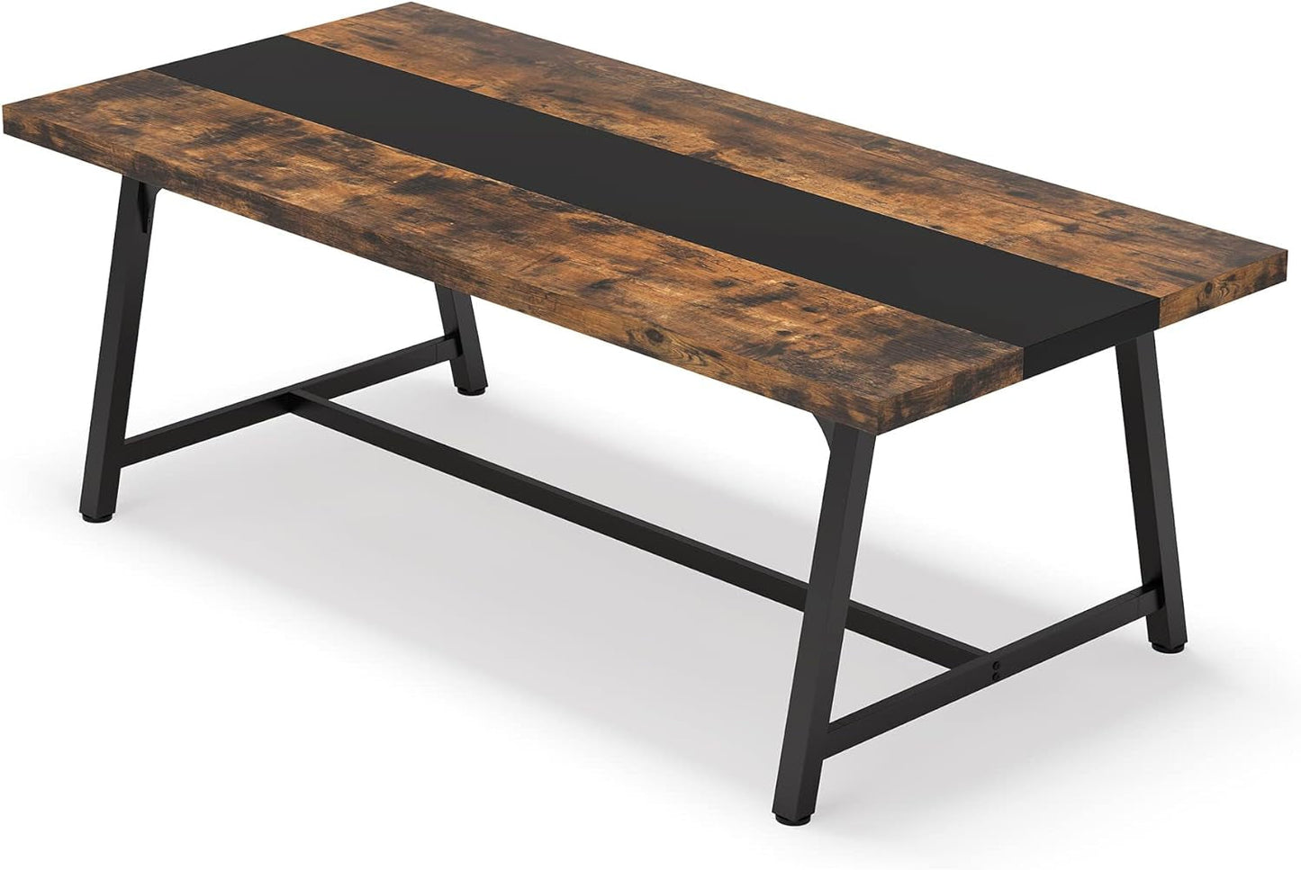 Dining Table For 8 70.87 Inch Rectangular Wood Metal Frame