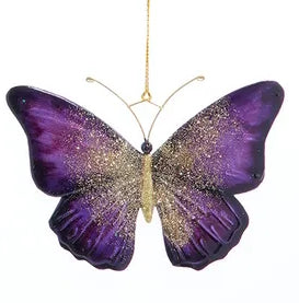 Capiz Butterfly Ornament - Purple