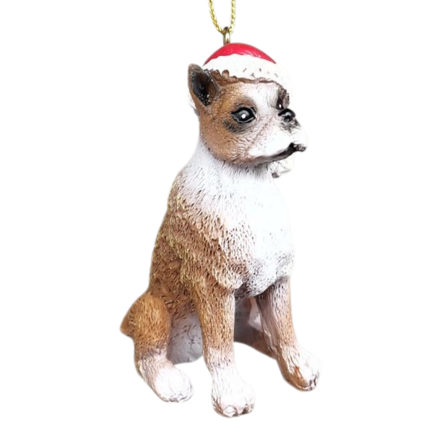 Dog in a Santa Hat Ornament - Pit Bull