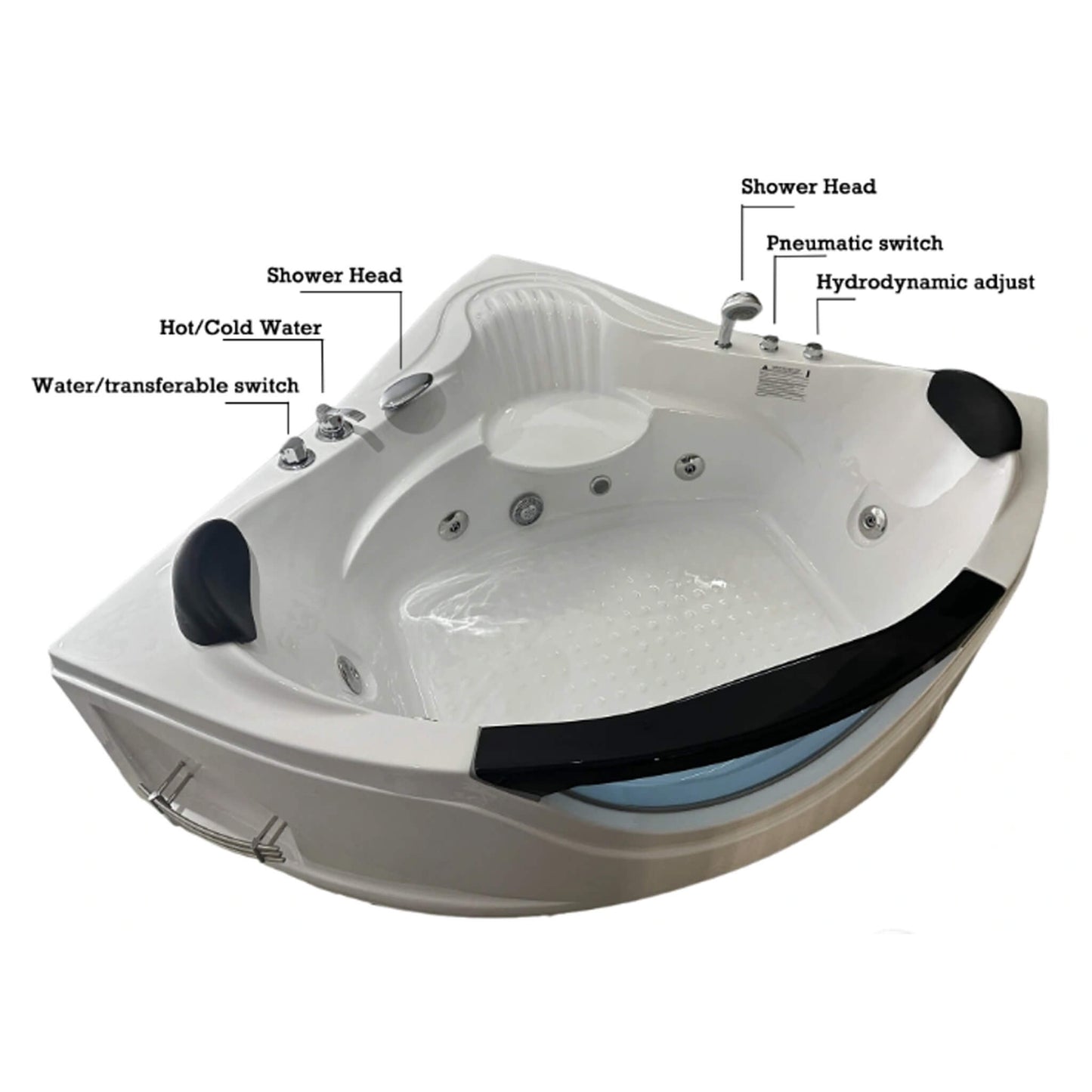 Alora 59-Inch Luxury Corner Whirlpool Jetted Bathtub (SAK23819)