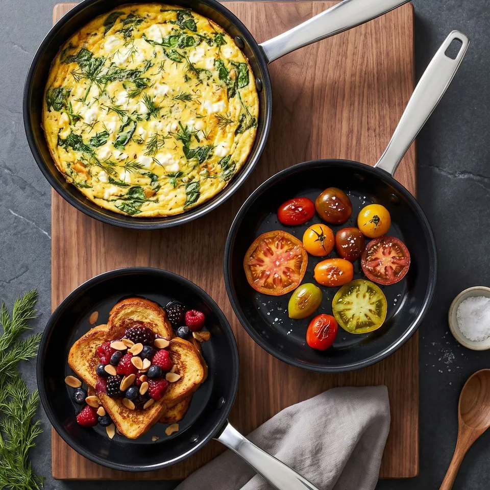 Ceramic Nonstick Cookware Set with Pancake Pan, 9-Piece