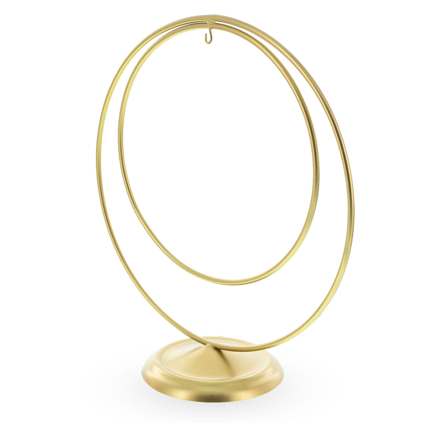 Contemporary Double Circle Gold Metal Ornament Display Stand 8.2 Inches (Poland)