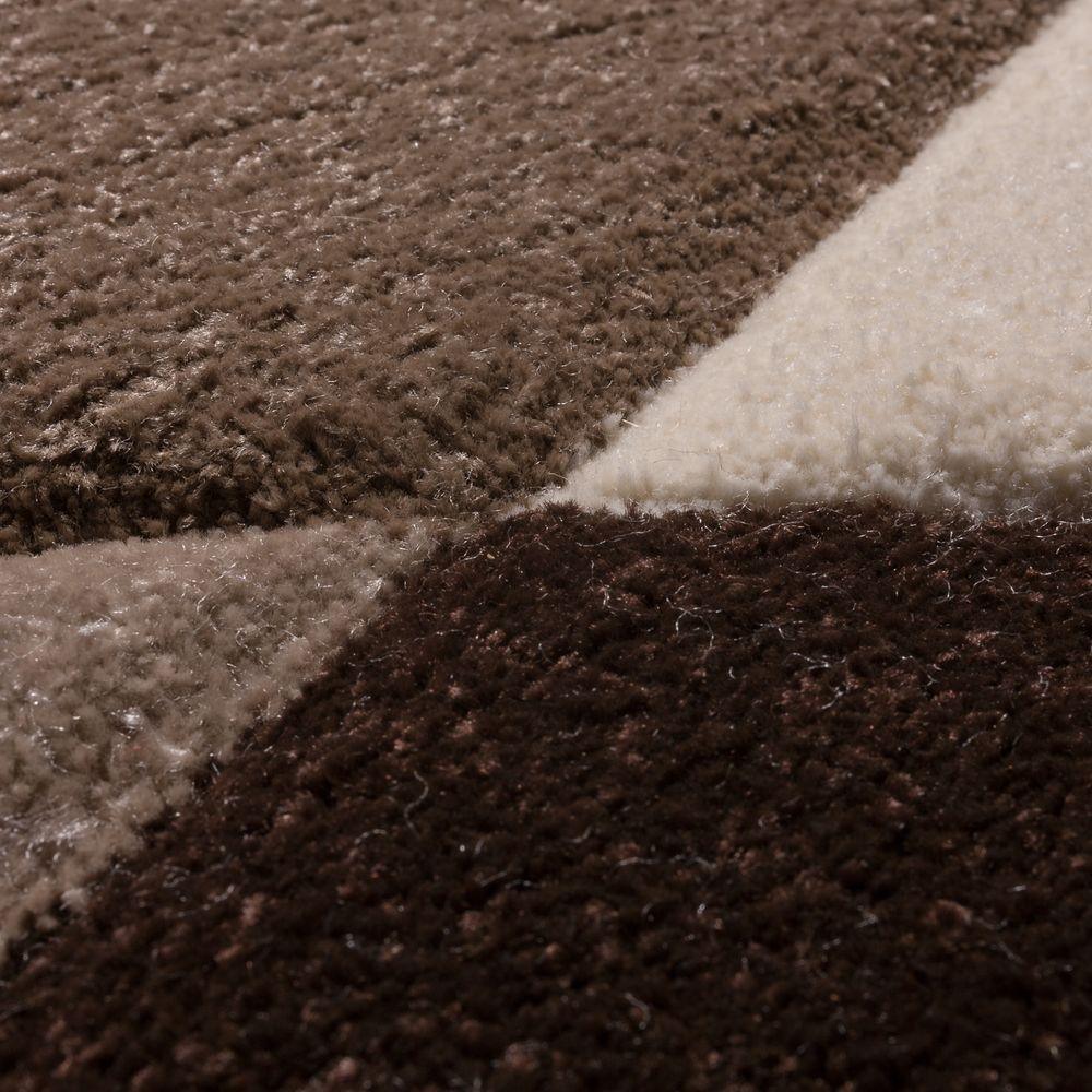 Area Rug Madeira Abstract Curved Pattern - Brown Beige