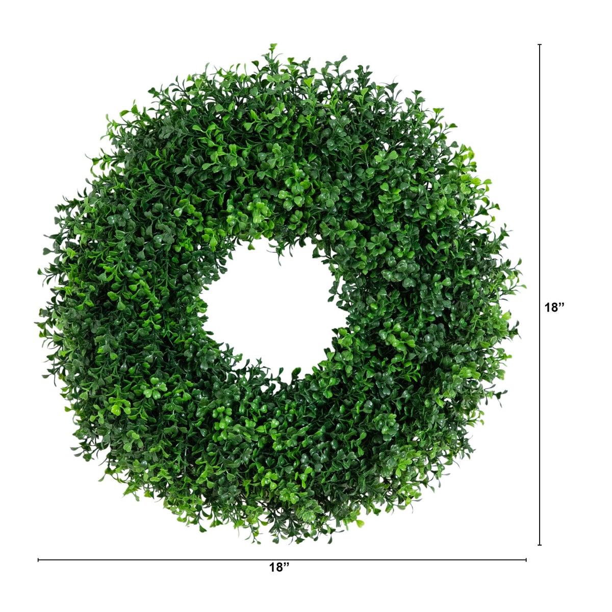 18" Pre-Lit Artificial Boxwood Wreath with 25 Warm White LED Lights
