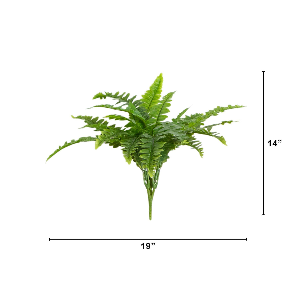 19" UV Resistant Artificial Boston Fern (Indoor/Outdoor) - Set of 2
