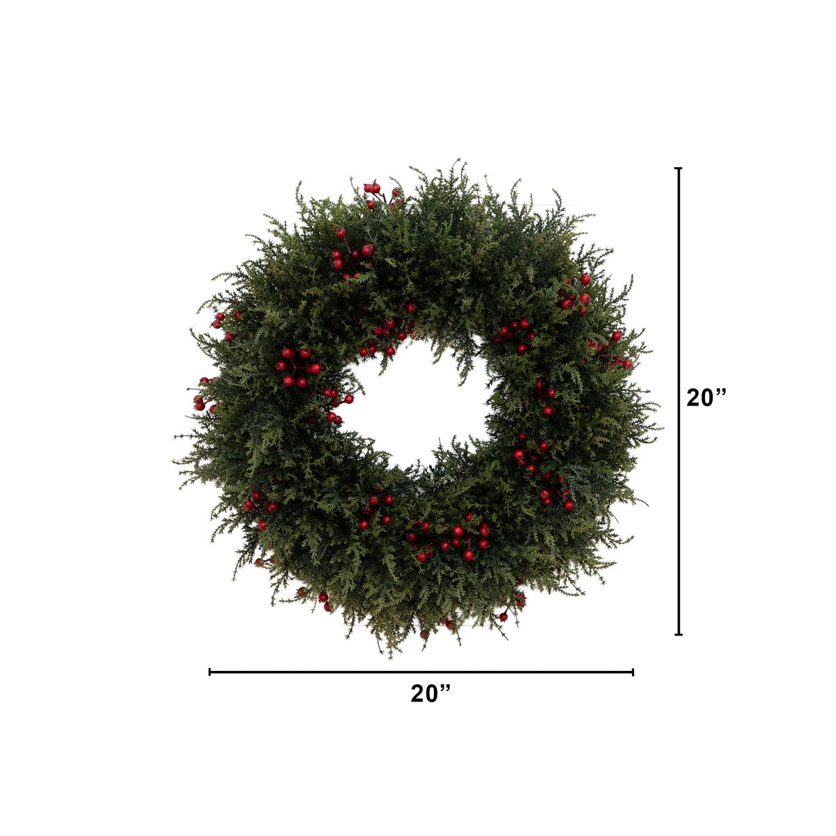 20” Artificial Cedar Berry Wreath