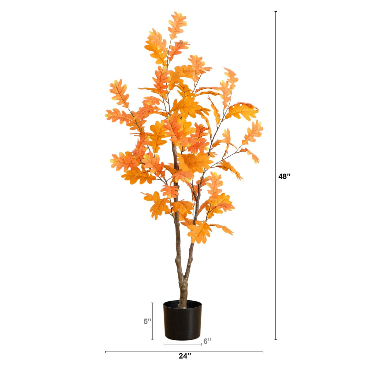 4' Artificial Autumn Oak Tree