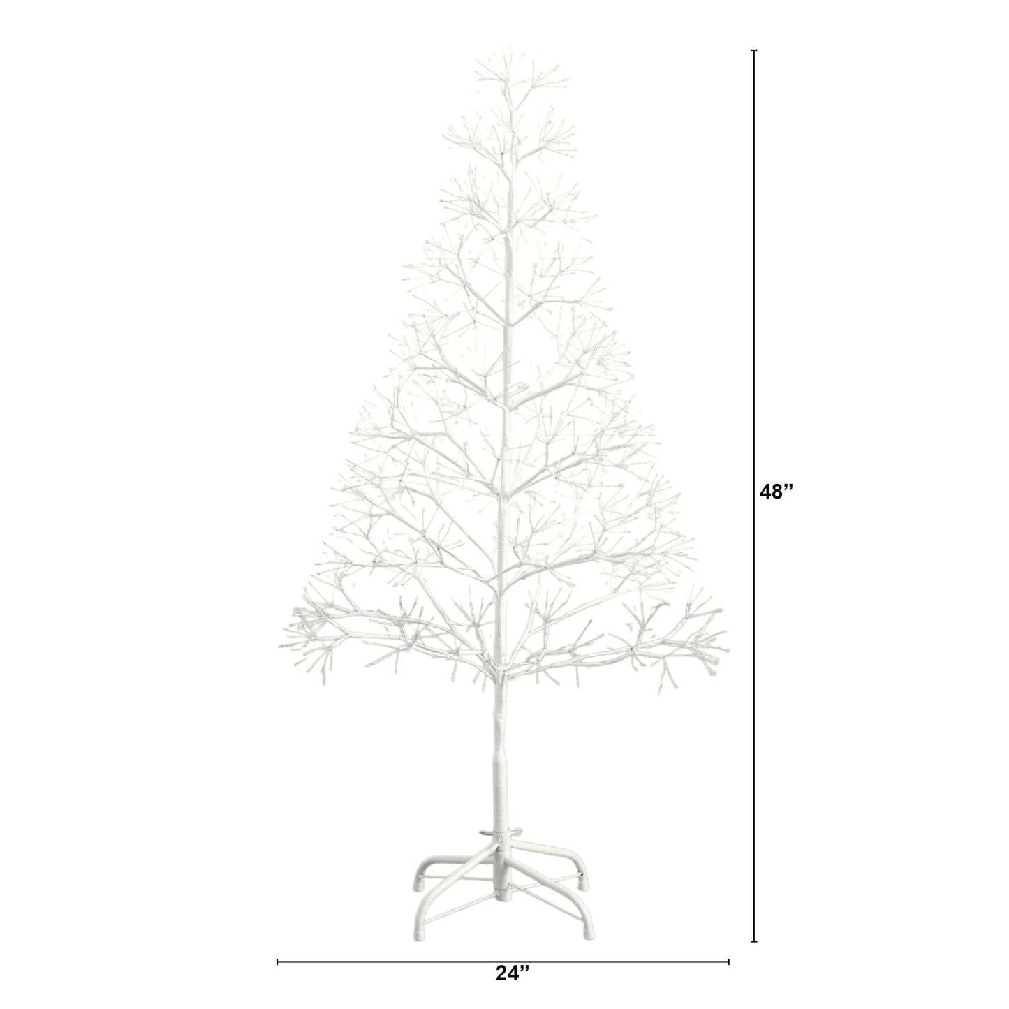 4' Pre-Lit Artificial White Starburst Tree with 800 Fairy Warm White LED Lights