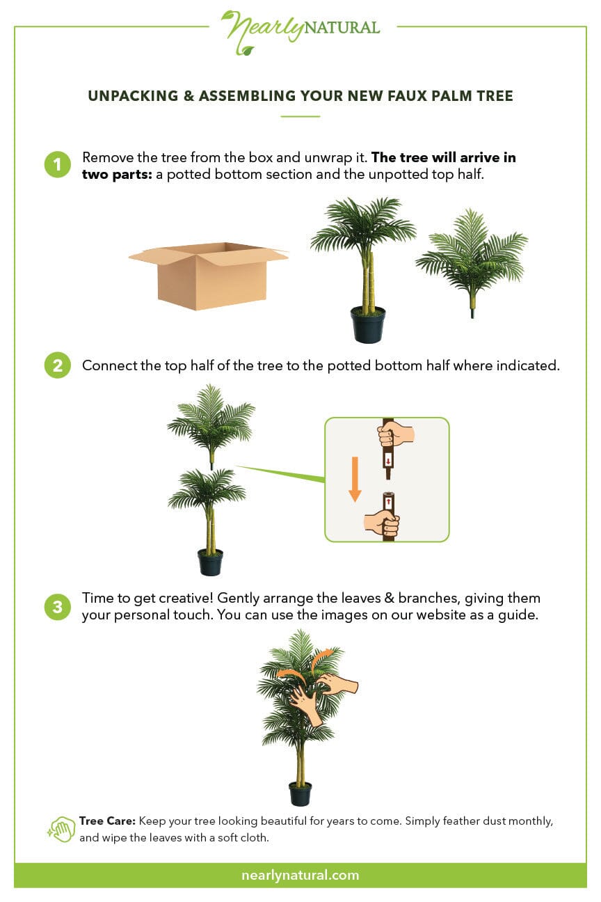 5’ Double Stalk Golden Cane Artificial Palm Tree