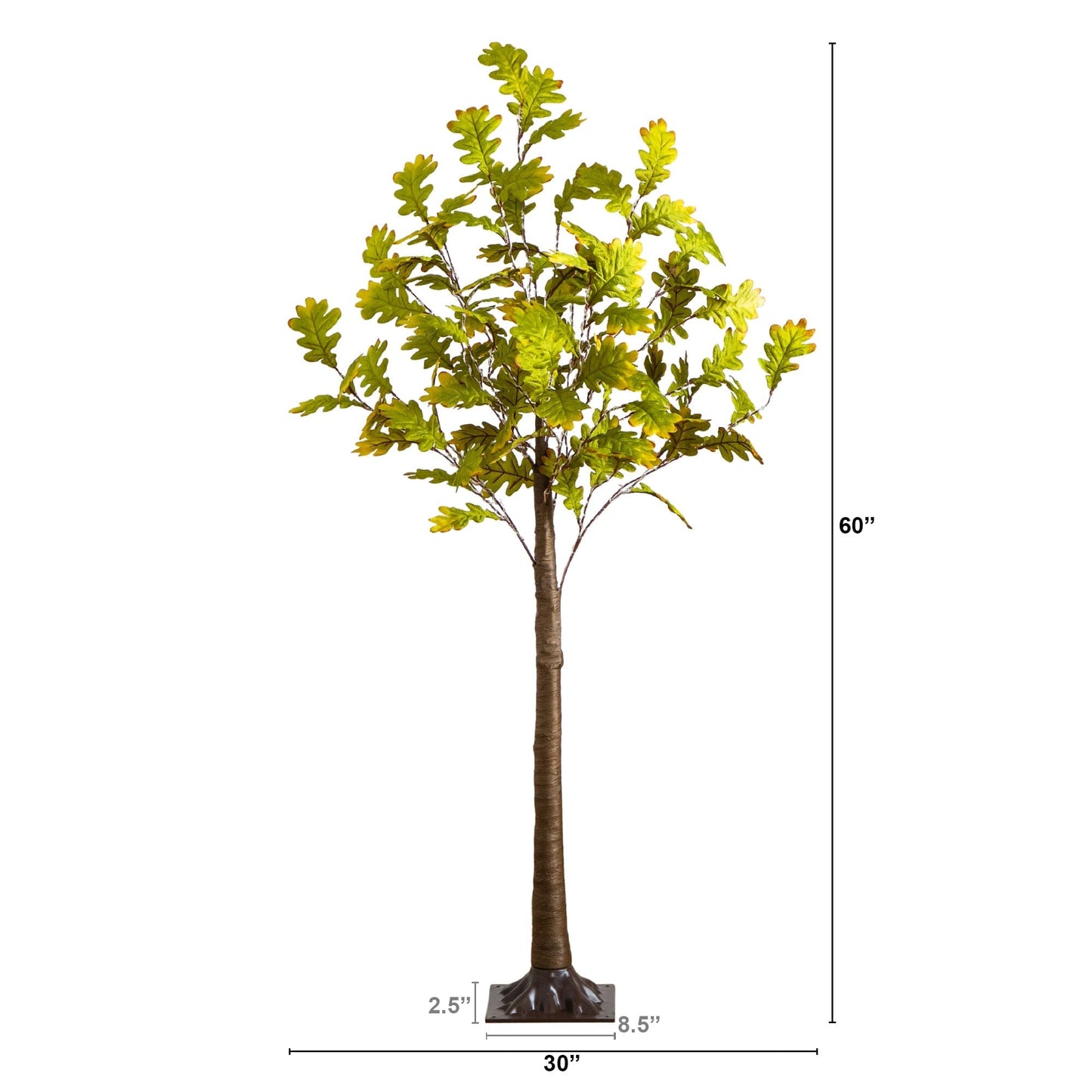 6' Pre-Lit Green Autumn Oak Artificial Fall Tree with 250 Warm White LED Lights