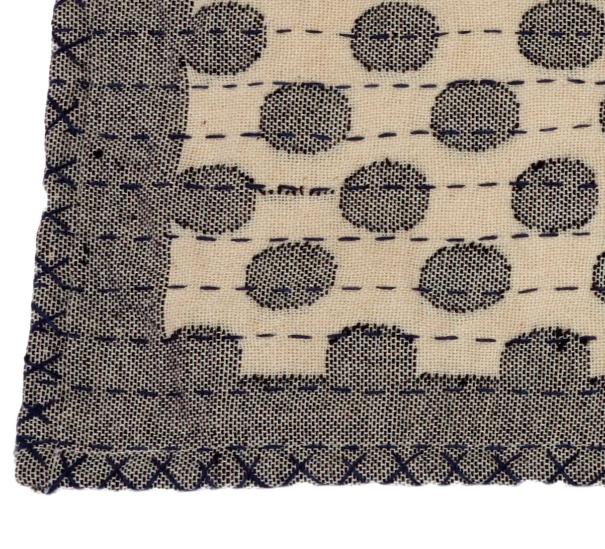 Artisan Hand Loomed Cotton Table Runner - Gray Dots - 18"x96" Arcadia Home