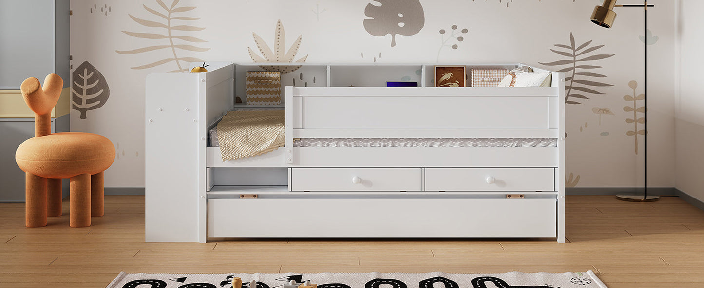 Multi-Functional Twin Daybed with Drawers and Trundle
