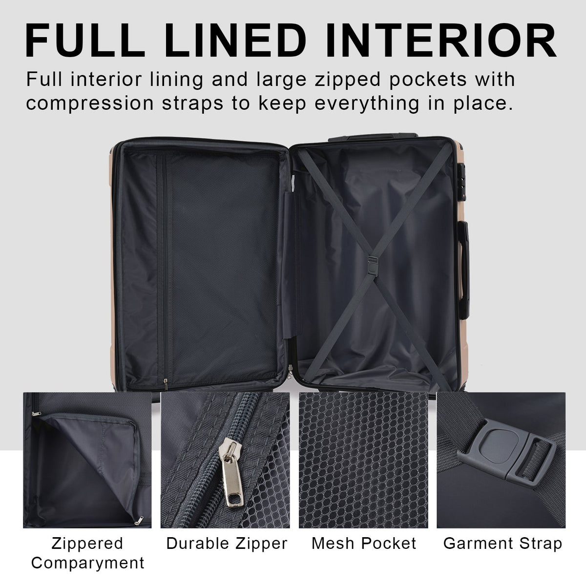 24 Inch Lightweight Durable ABS Hardshell Luggage