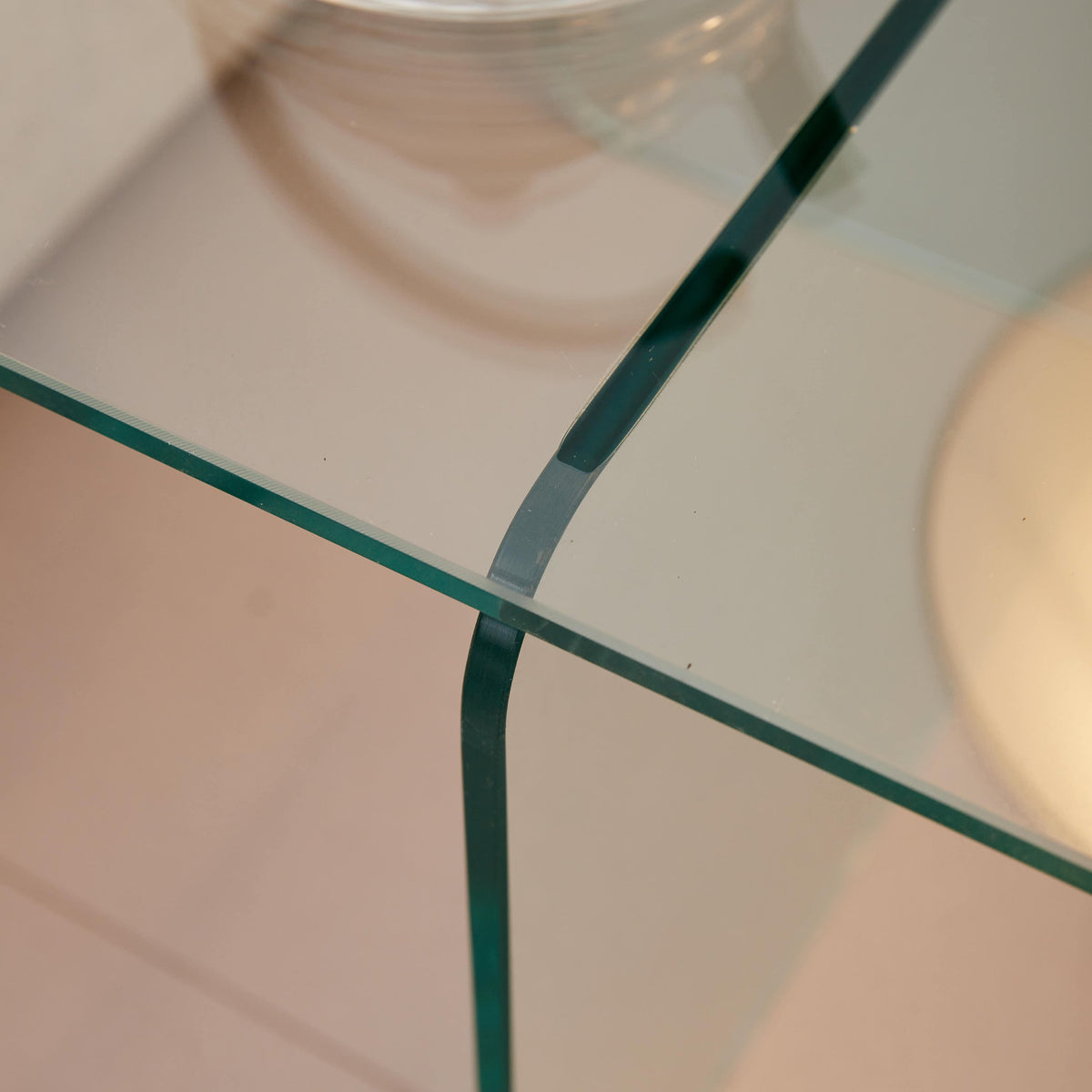 Tempered Clear Glass Side Table