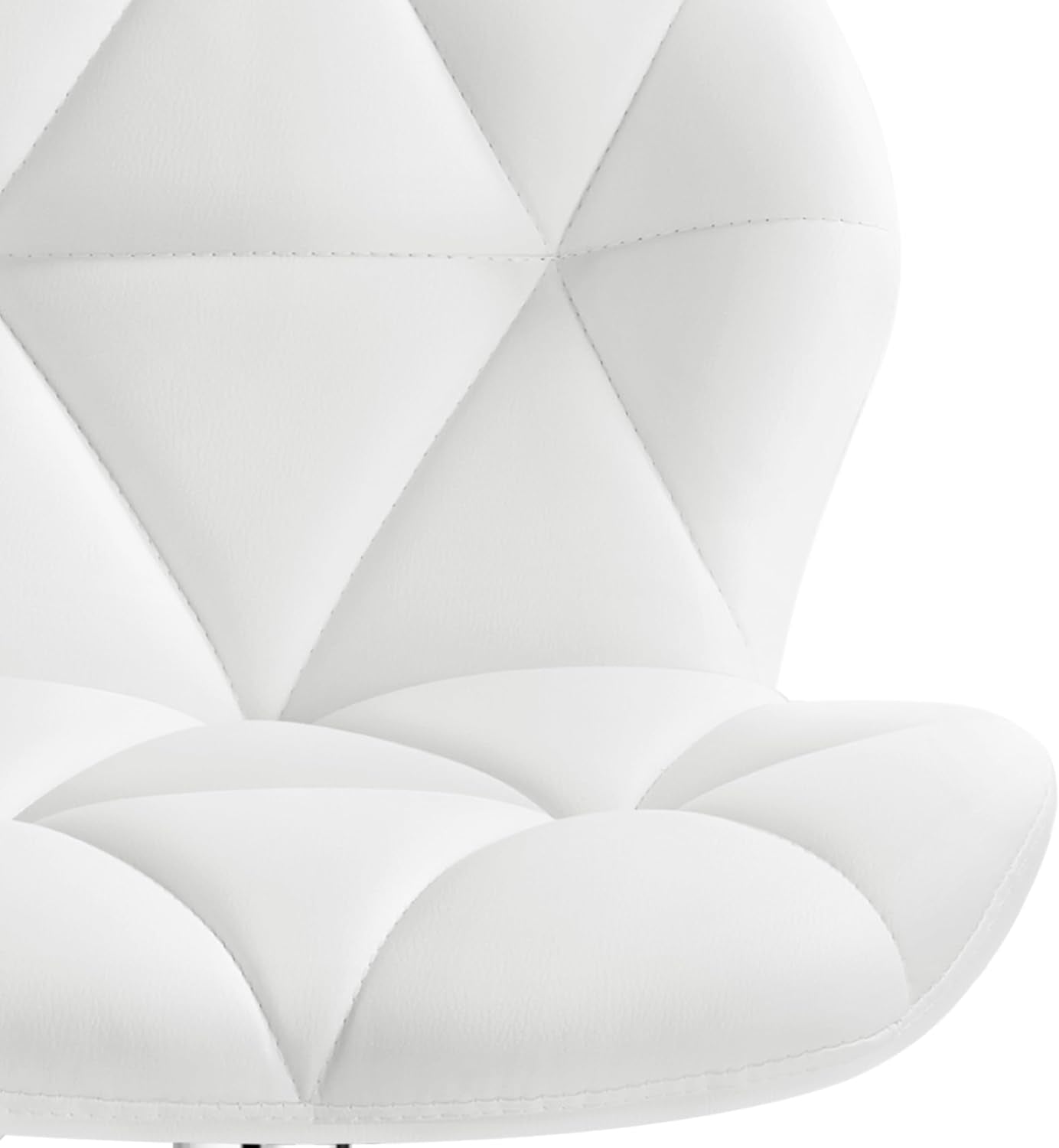 Pair Of White PU Leather Height Adjustable Bar Stools