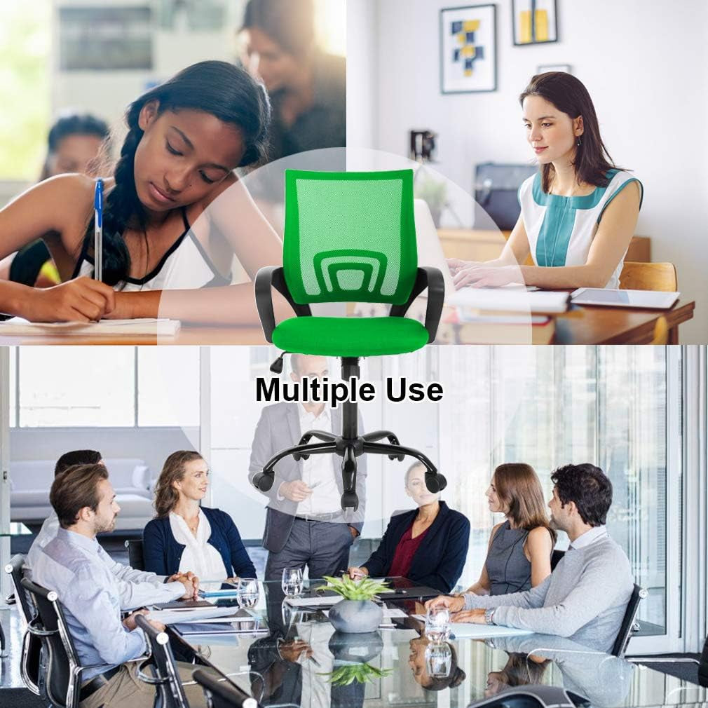 Green Ergonomic Mesh Office Chair With Lumbar Support